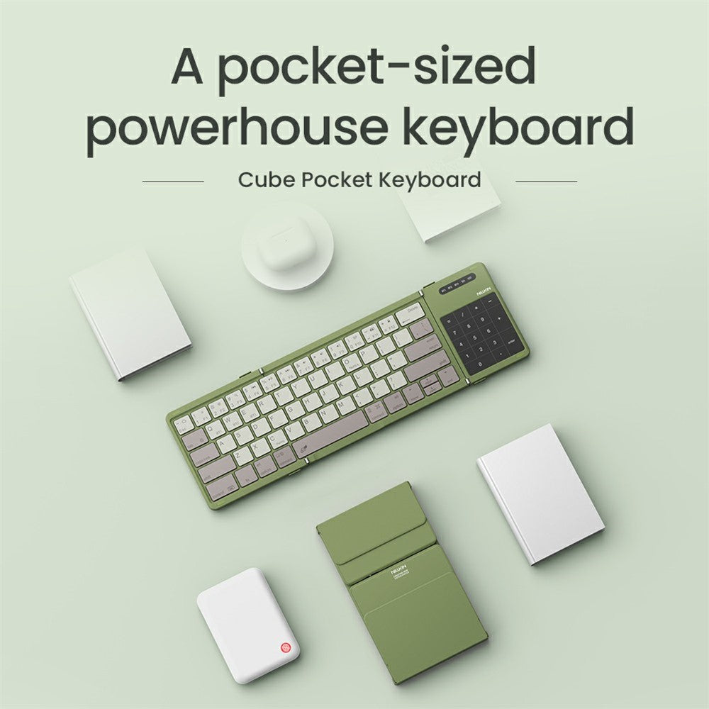 NILLKIN Cube Pocket Keyboard Foldable Travel Keyboard with Touchpad & Number Pad for iPad Laptop PC