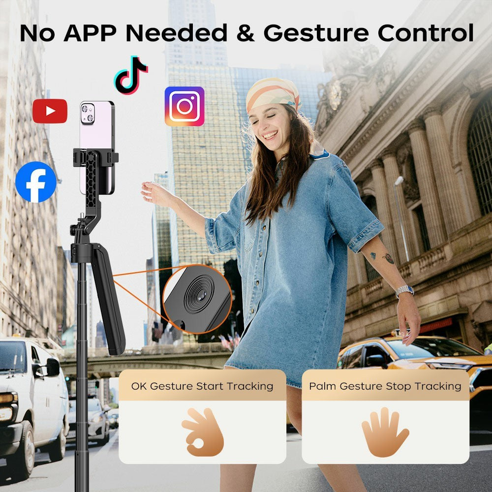 XIAOMIYOUPIN FUNSNAP A6 1.8m Extendable Selfie Stick for Smartphone Smart AI Tracking Tripod with Remote (No Light)