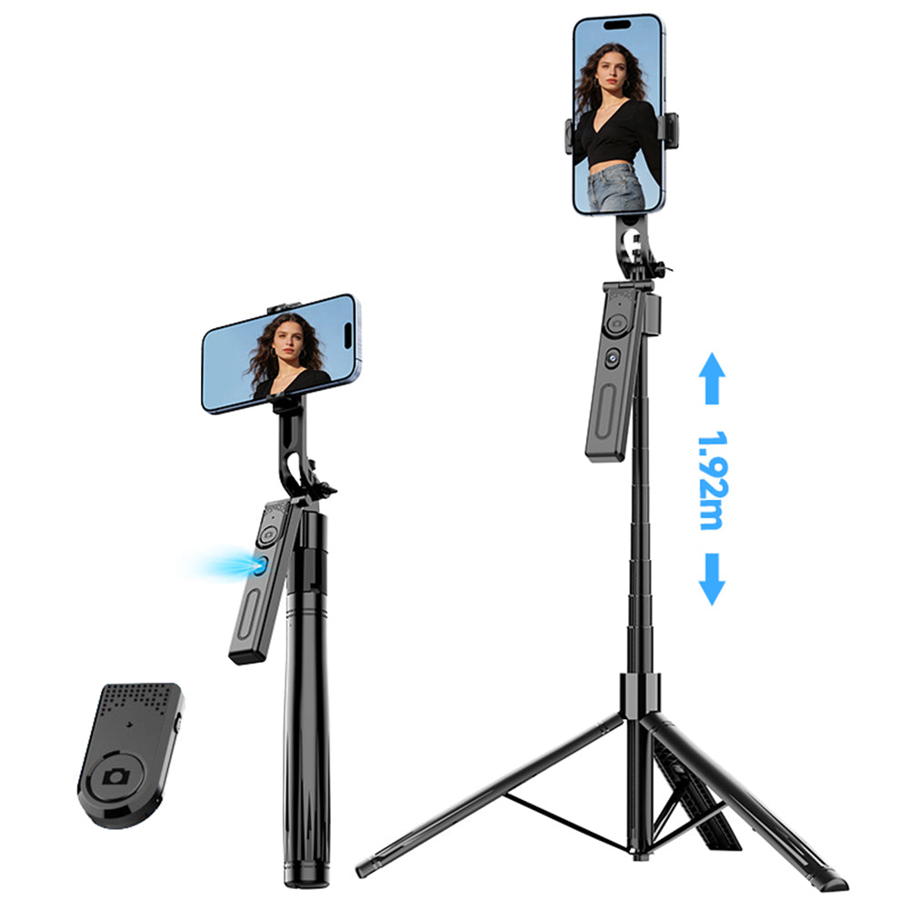 F01 AI Smart Face Tracking Gimbal Selfie Stick 192cm Telescopic Tripod Stand for Live Streaming