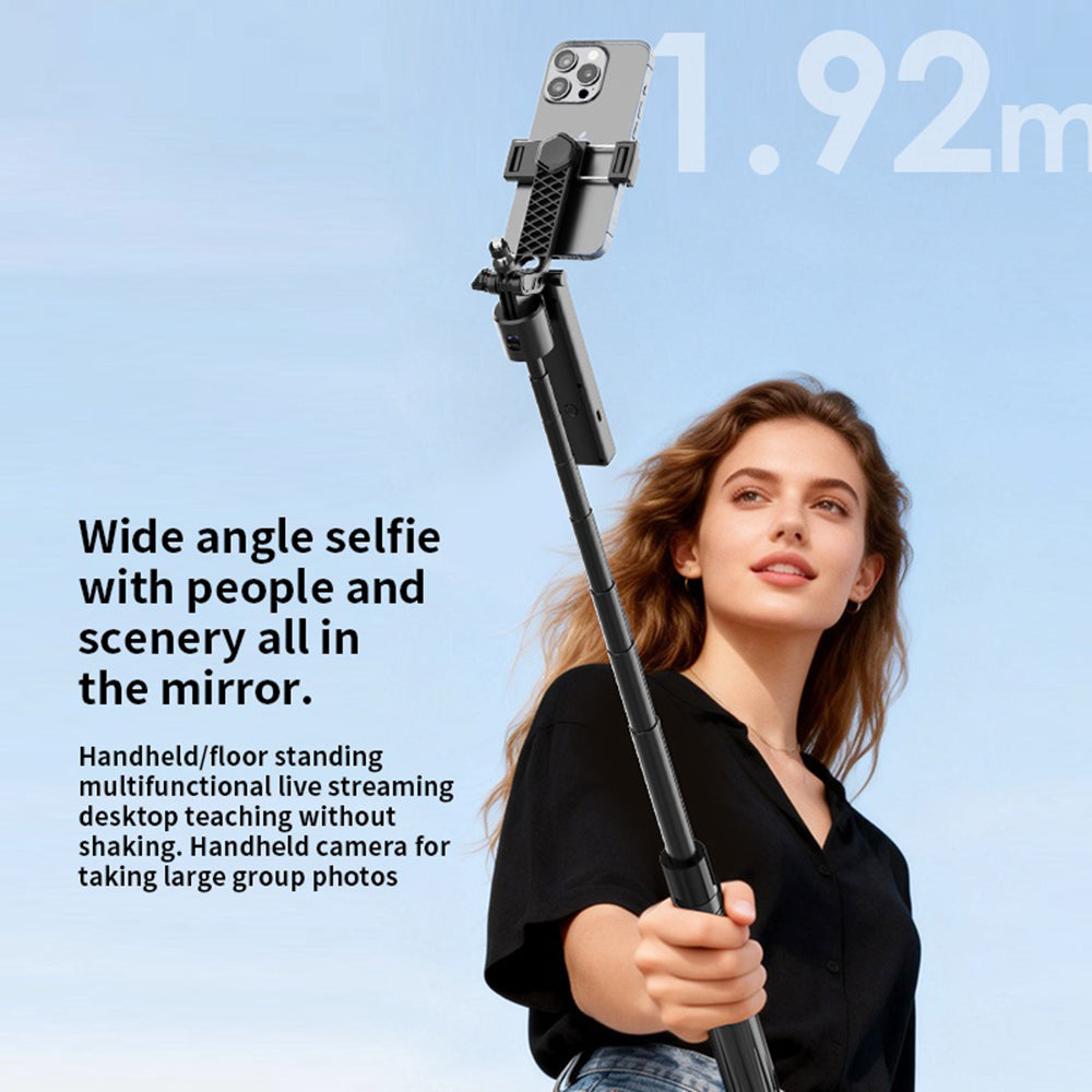 F01 AI Smart Face Tracking Gimbal Selfie Stick 192cm Telescopic Tripod Stand for Live Streaming