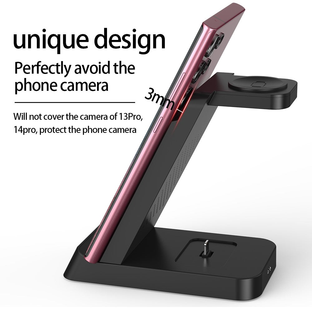 B-20A 3 in 1 Wireless Charger for Samsung Watch 3 / 4 / 5 / 6 / 7 /  Phone / Earphones Wireless Charging Stand
