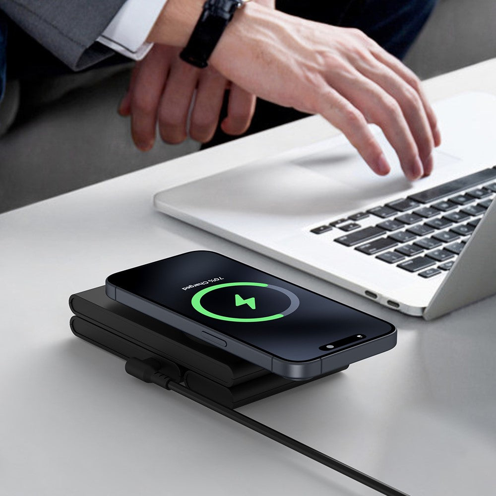 M5 Qi2 Certified Magnetic Wireless Charger 3-in-1 Foldable Charging Station for iPhone AirPods Apple Watch (CE / FCC / ROHS UKCA Certificate)