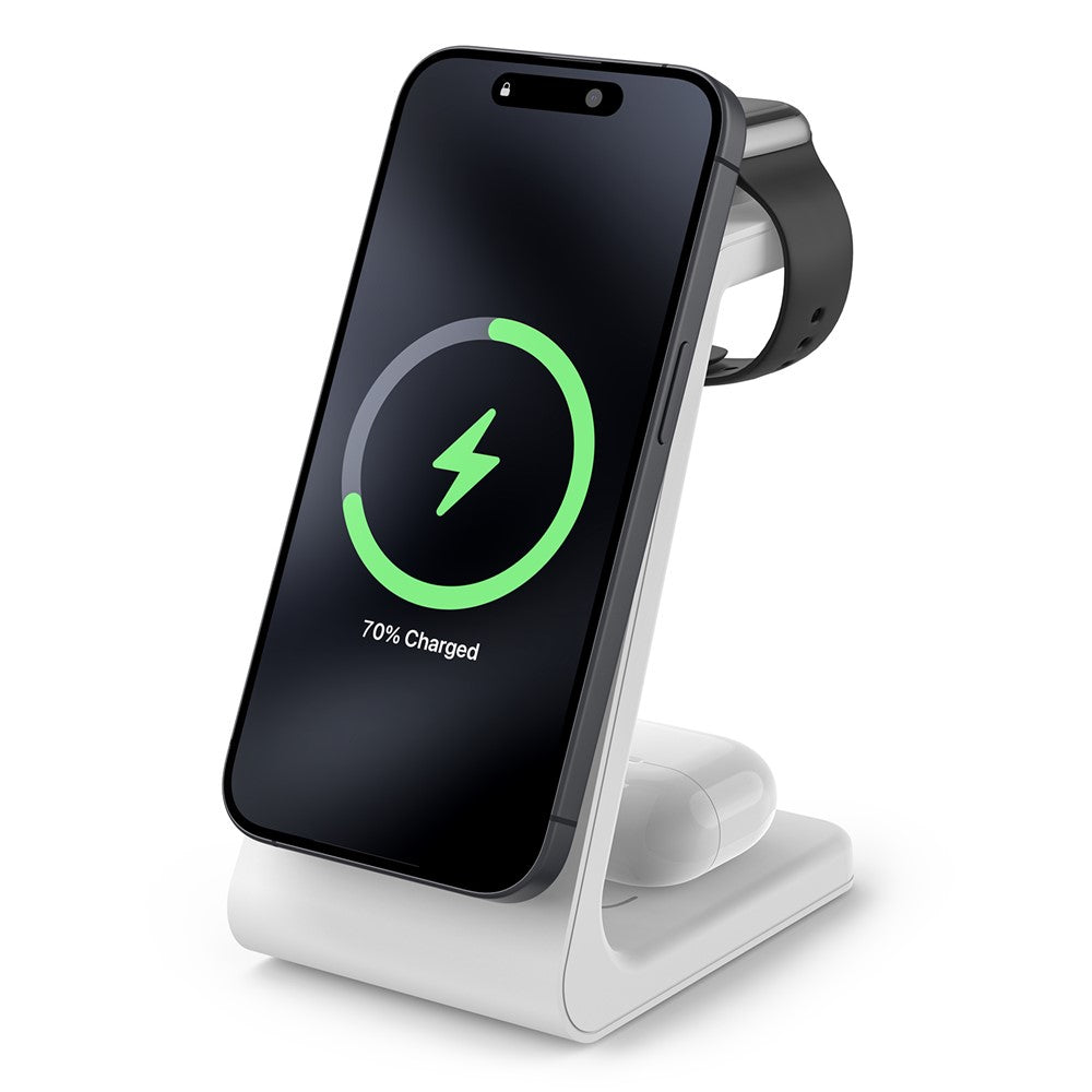M3 3-in-1 Magnetic Wireless Charger for iPhone Apple Watch AirPods Charging Dock (QI2 / QI / CE / FCC / ROHS / UKCA Certified)