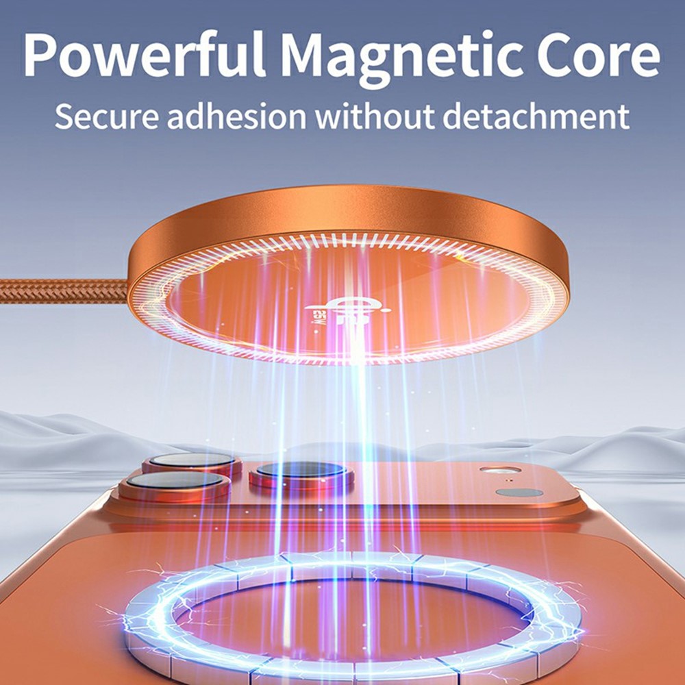 Q12 Portable 25W Fast Charging Pad Compatible with MagSafe Type-C Qi2 Magnetic Wireless Charger