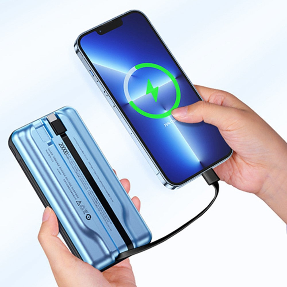 YOOBAO LC6 20000mAh Power Bank Fast Charging External Battery with Built-in Type C+Lightning Cable