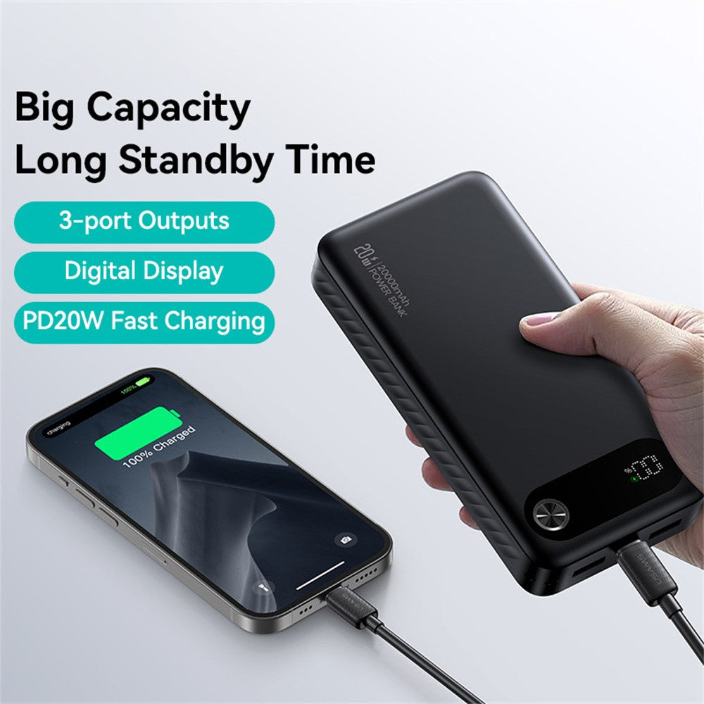 USAMS CD251 PD 20W Power Bank 20000mAh Fast Charging Battery Pack with Digital Display