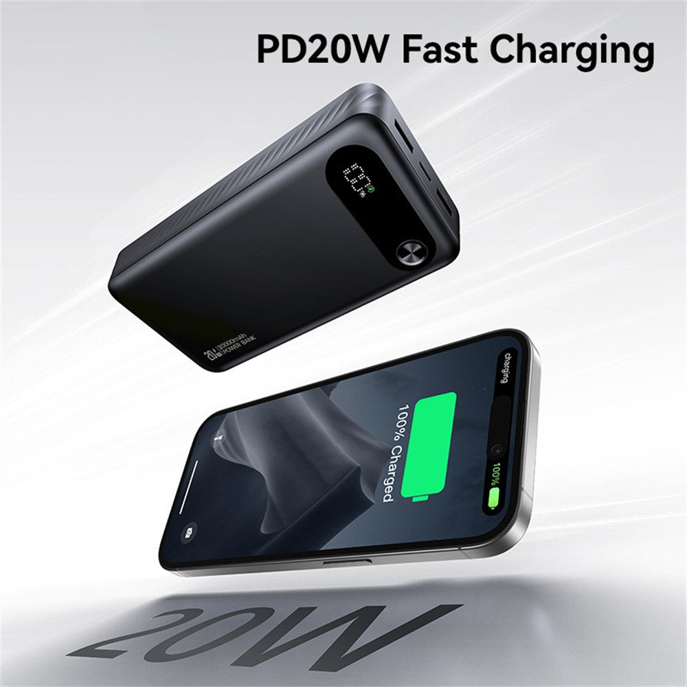 USAMS CD251 PD 20W Power Bank 20000mAh Fast Charging Battery Pack with Digital Display
