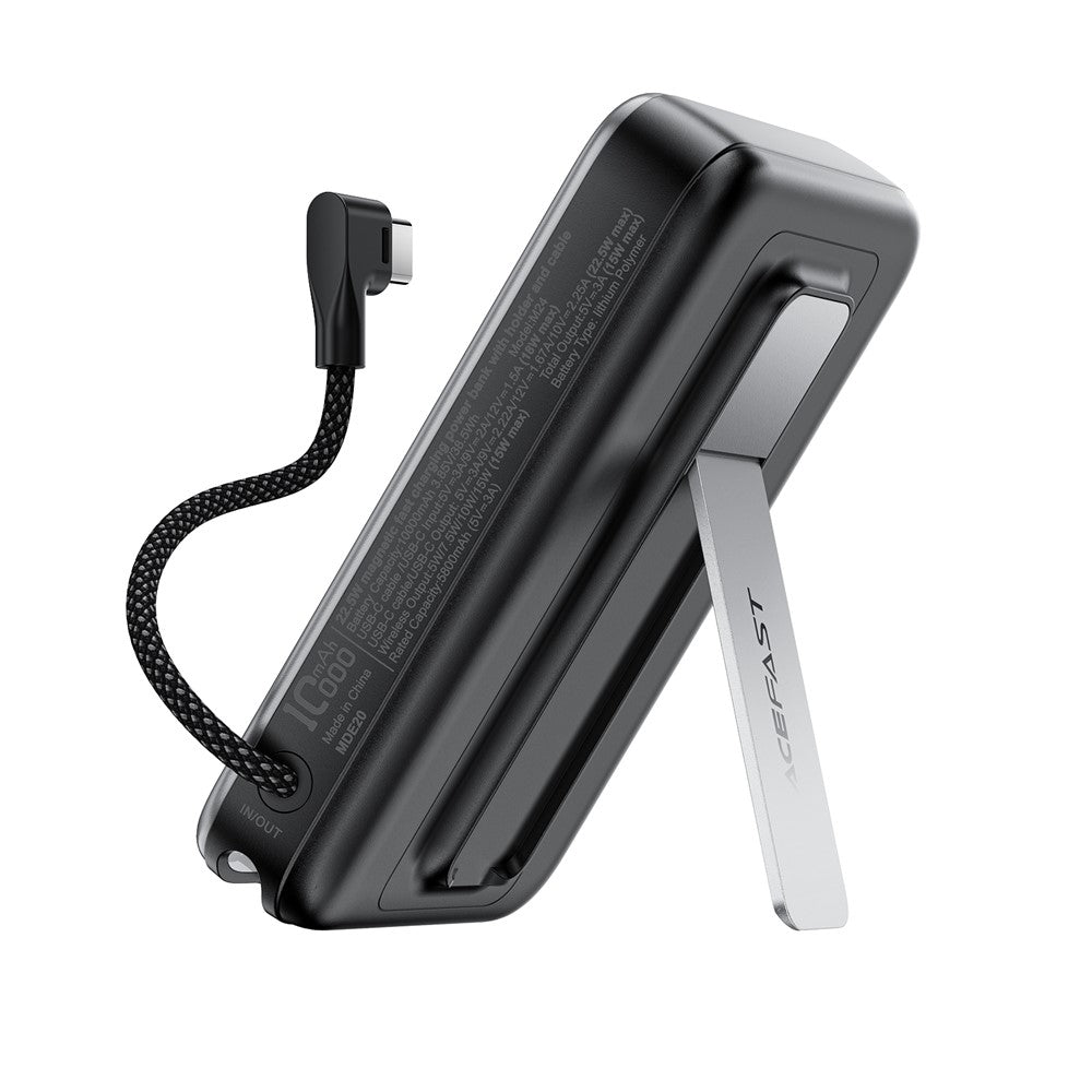 ACEFAST M24 22.5W Magnetic Fast Charging Power Bank with Built-In Stand  /  Cable 10000mAh