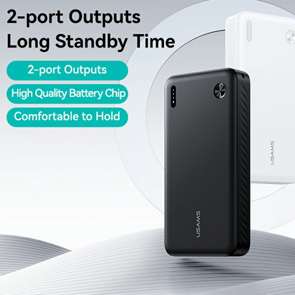 USAMS PB83 CD254 20000mAh Power Bank with 2 USB Outputs Portable Charger for Android iPhone