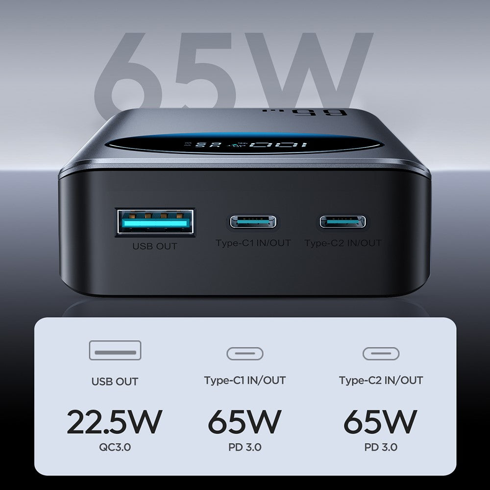 JOYROOM JR-PBF05 Pro 65W Power Bank 30000mAh Digital Display Super Fast Charging Phone Charger