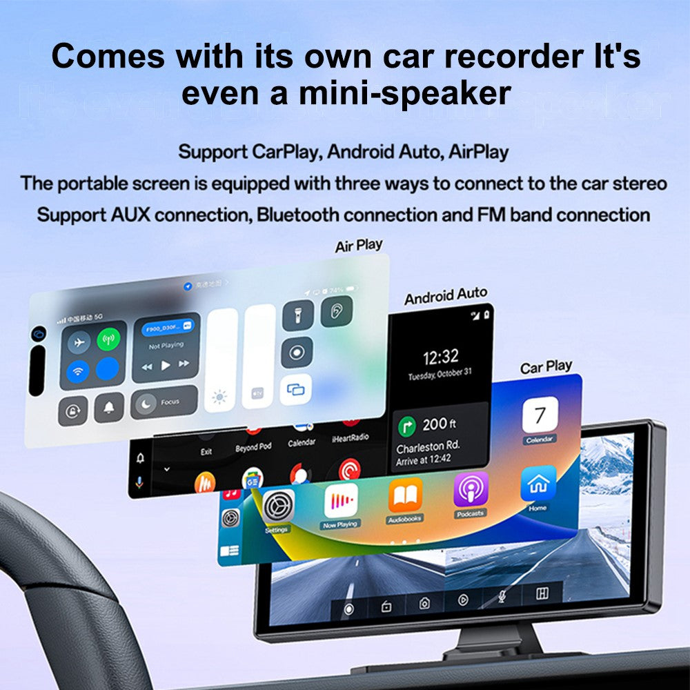 YESIDO KM19 Bluetooth-compatible Car Stereo Carplay 10.26 inch Touch Screen Car Driving Recorder with Rear Camera and 32G TF Card