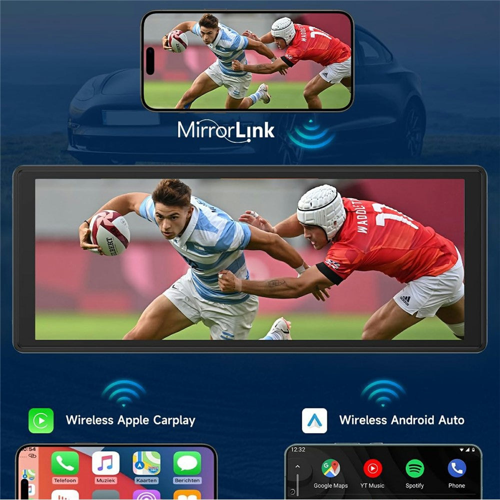 W514B 10.26 Inch Portable CarPlay Screen 1080P Dual Recording AHD Camera with 64G TF Card