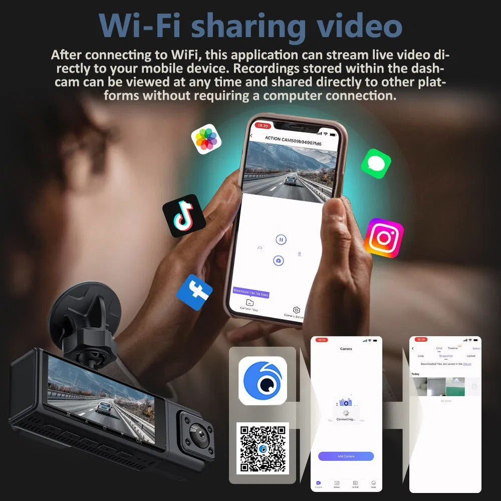 3.0 Inch IPS Screen 1080P HD Recording Dash Cam for Car 4 Lens Front Rear Side View Vehicle DVR