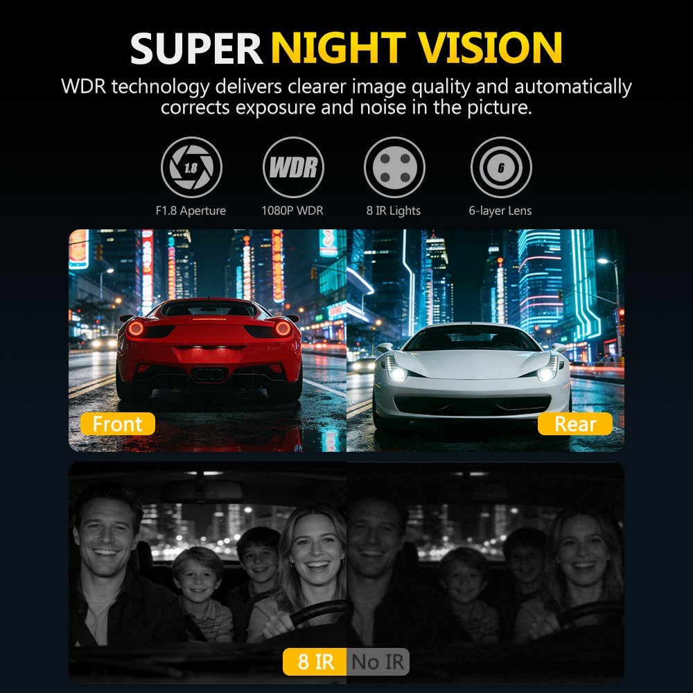 C315 4-Channel 1080P WiFi Dash Cam Parking Monitor G-sensor Loop Recording Night Vision Backup Camera