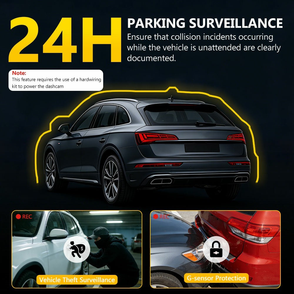 C315 4-Channel 1080P WiFi Dash Cam Parking Monitor G-sensor Loop Recording Night Vision Backup Camera
