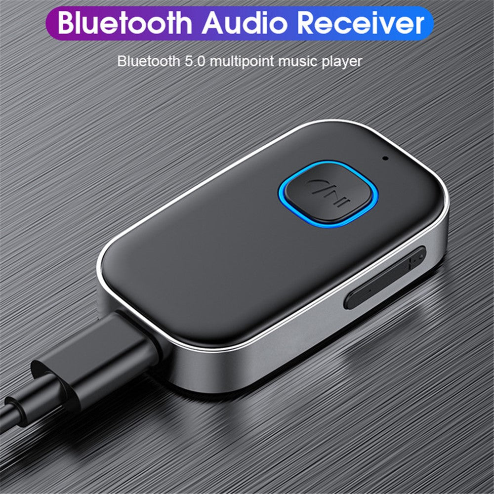J22 Wireless Car Bluetooth-compatible Adapter Built-in Microphone Hands-free Call Audio Receiver with 3.5mm AUX Port