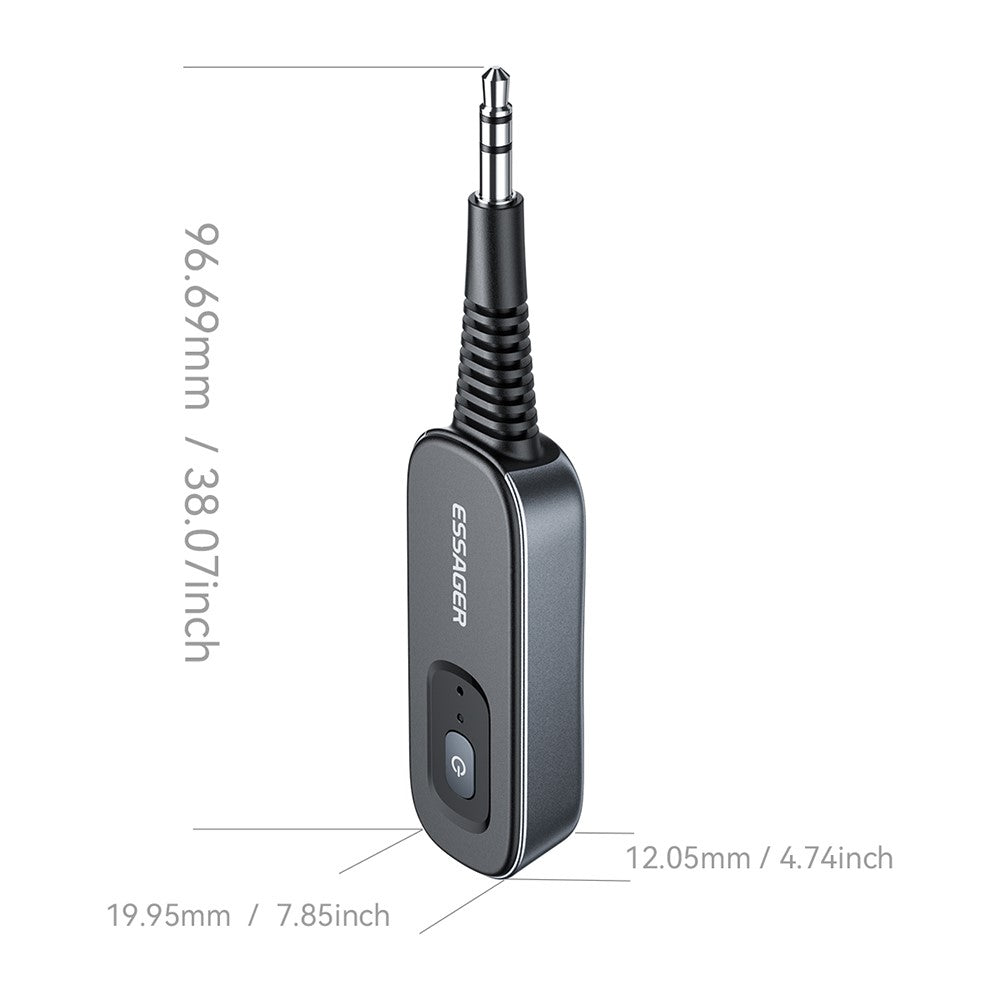 ESSAGER EBT51-LX0G-P Car Audio Bluetooth-compatible Transmitter Receiver 3.5mm Aux Adapter for Speaker Amplifier