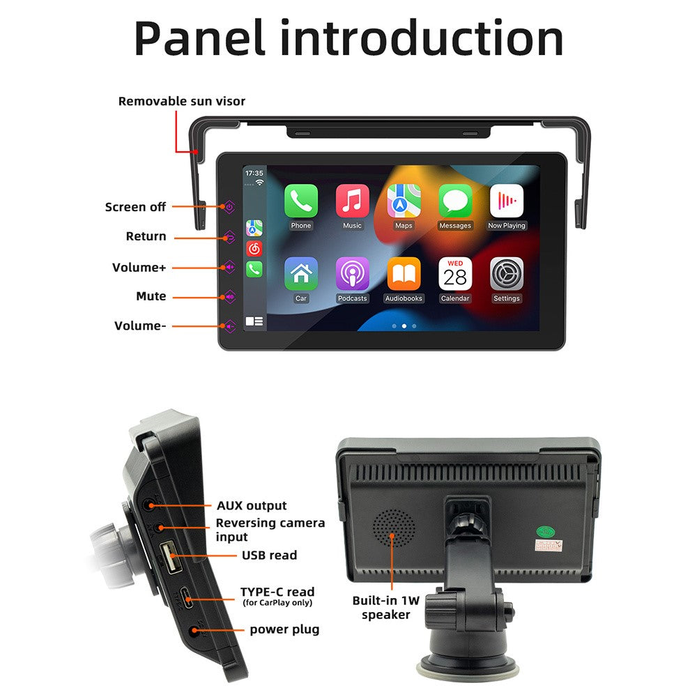 B5311 7-inch Screen Car Bluetooth-compatible MP5 Player Wireless CarPlay Reverse Image Display FM Radio Video Player