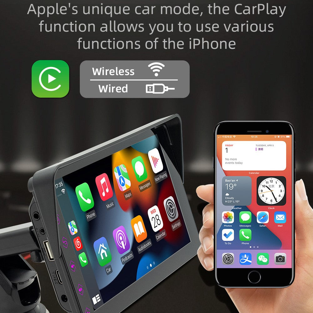 B5311 7-inch Screen Car Bluetooth-compatible MP5 Player Wireless CarPlay Reverse Image Display FM Radio Video Player