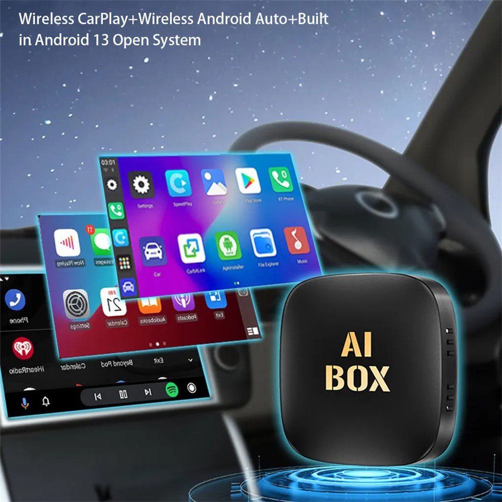 Android 13 2+16G Car AI Box Airplay Wireless Carplay Android Auto Dongle Built-In Netflix / Youtube Wired to Wireless Adapter