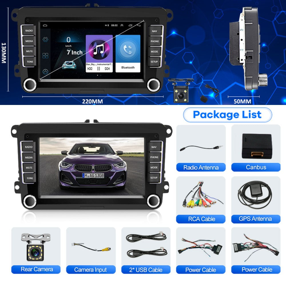 RH5013C 7 Inch Touch Screen Android 13 Car Stereo Radio Android Auto CarPlay Multimedia Player, 2+32GB