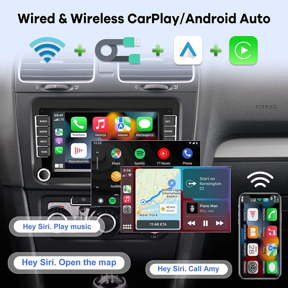 RH5013C 7 Inch Touch Screen Android 13 Car Stereo Radio Android Auto CarPlay Multimedia Player, 2+32GB