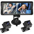 6.8 Inch Car Baby Monitor 360 Degree Rotation Dual Camera 8 LEDs Full Color HD Infrared Night Vision Cam