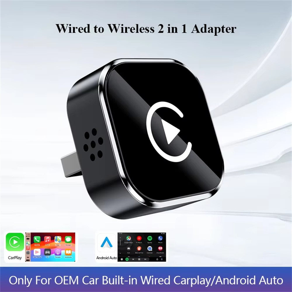 Q1A Wired to Wireless Carplay  /  Android Auto 2 in 1 Dongle Auto Connect Mini Adapter