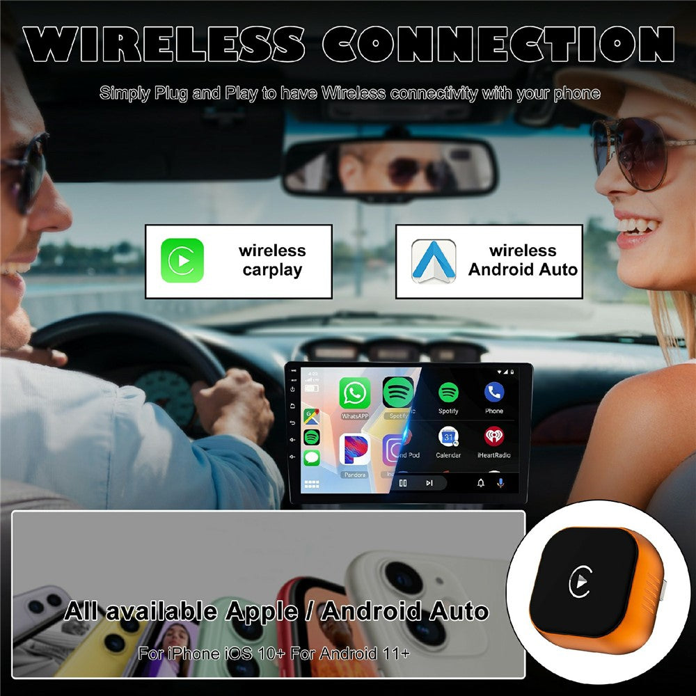 CP031-1 2 in 1 Car AI Box WiFi / Bluetooth-compatible Wireless CarPlay Android Auto Adapter USB Dongle