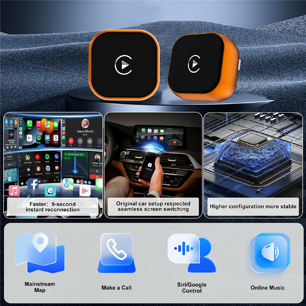 CP031-1 2 in 1 Car AI Box WiFi / Bluetooth-compatible Wireless CarPlay Android Auto Adapter USB Dongle
