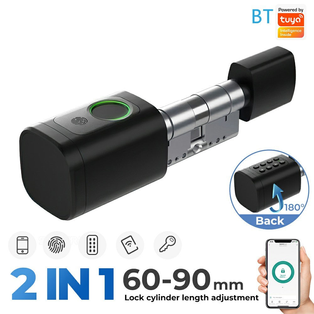 MS001-B-BLU APP Control Smart Door Lock Bluetooth-compatible Fingerprint Lock Cylinder Password Card Unlock