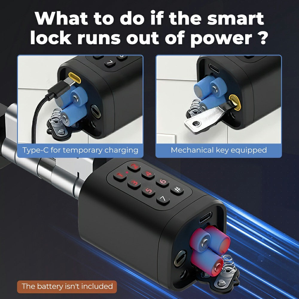 MS001-B-BLU APP Control Smart Door Lock Bluetooth-compatible Fingerprint Lock Cylinder Password Card Unlock
