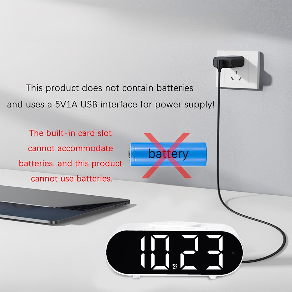 4K Hidden Camera Wireless WiFi Security Alarm Camera Base Phone Charger with Clock Function