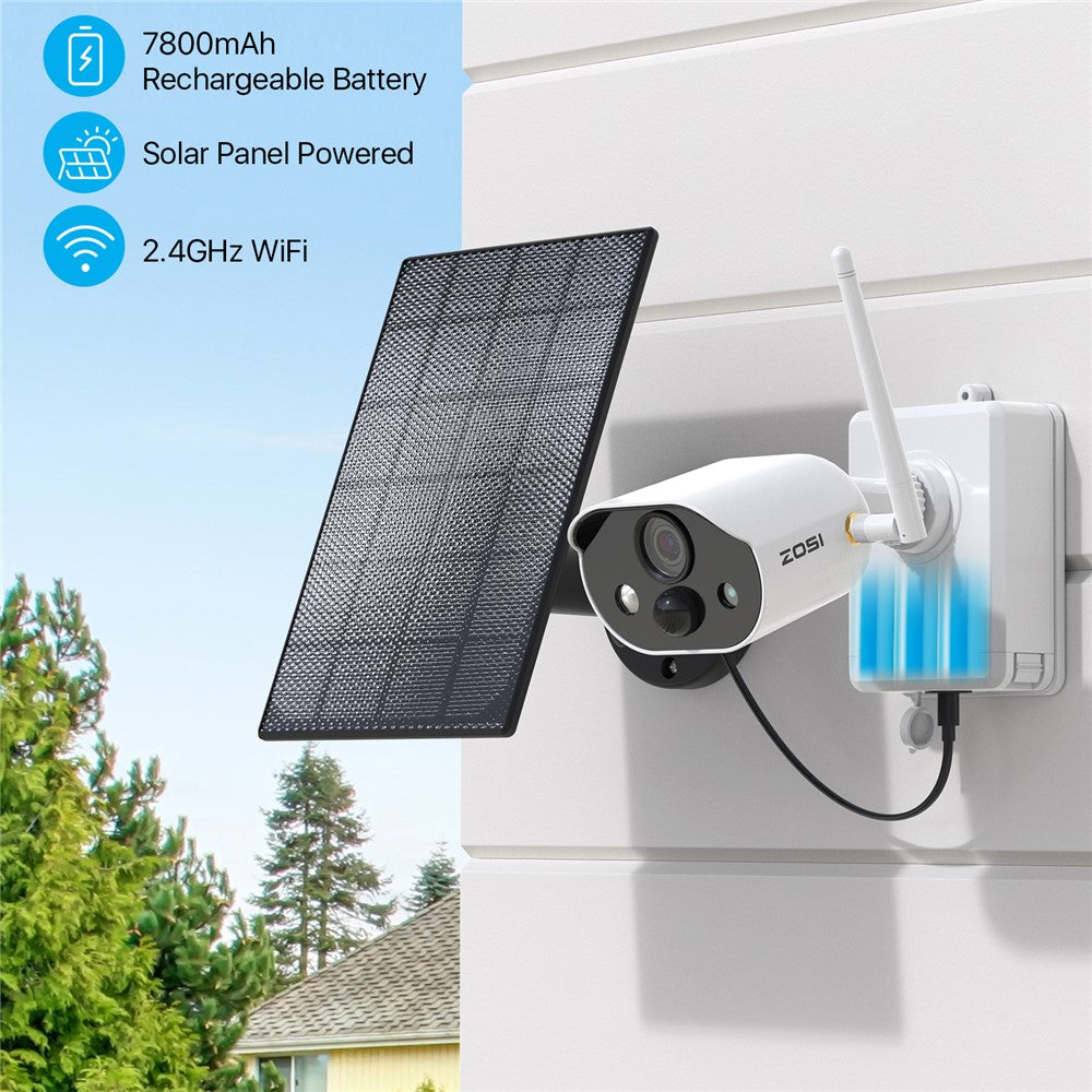 ZOSI 2K Wireless Security Camera 3MP Color Night Vision Two Way Audio Camera, with 64GB SD Card