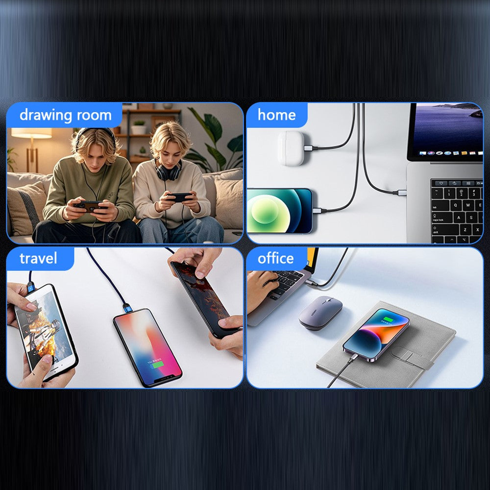 HHW 240W GaN USB-C 6-Port Charger Station PD Power Adapter with Color Display for Phone / Laptop / Earphones