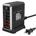 HHW HW18 660W GaN Multi-Port Desktop Charger USB Power Adapter Station for Smartphone / Laptop