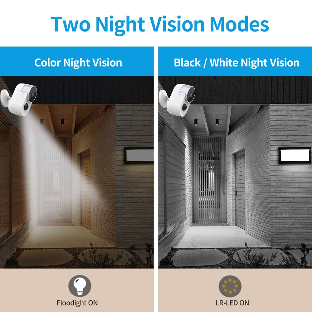 LP007 Security Camera Wireless Outdoor 1080P Night Vision Motion Detection 2-Way Talk Battery Powered WiFi Home Safety Camera