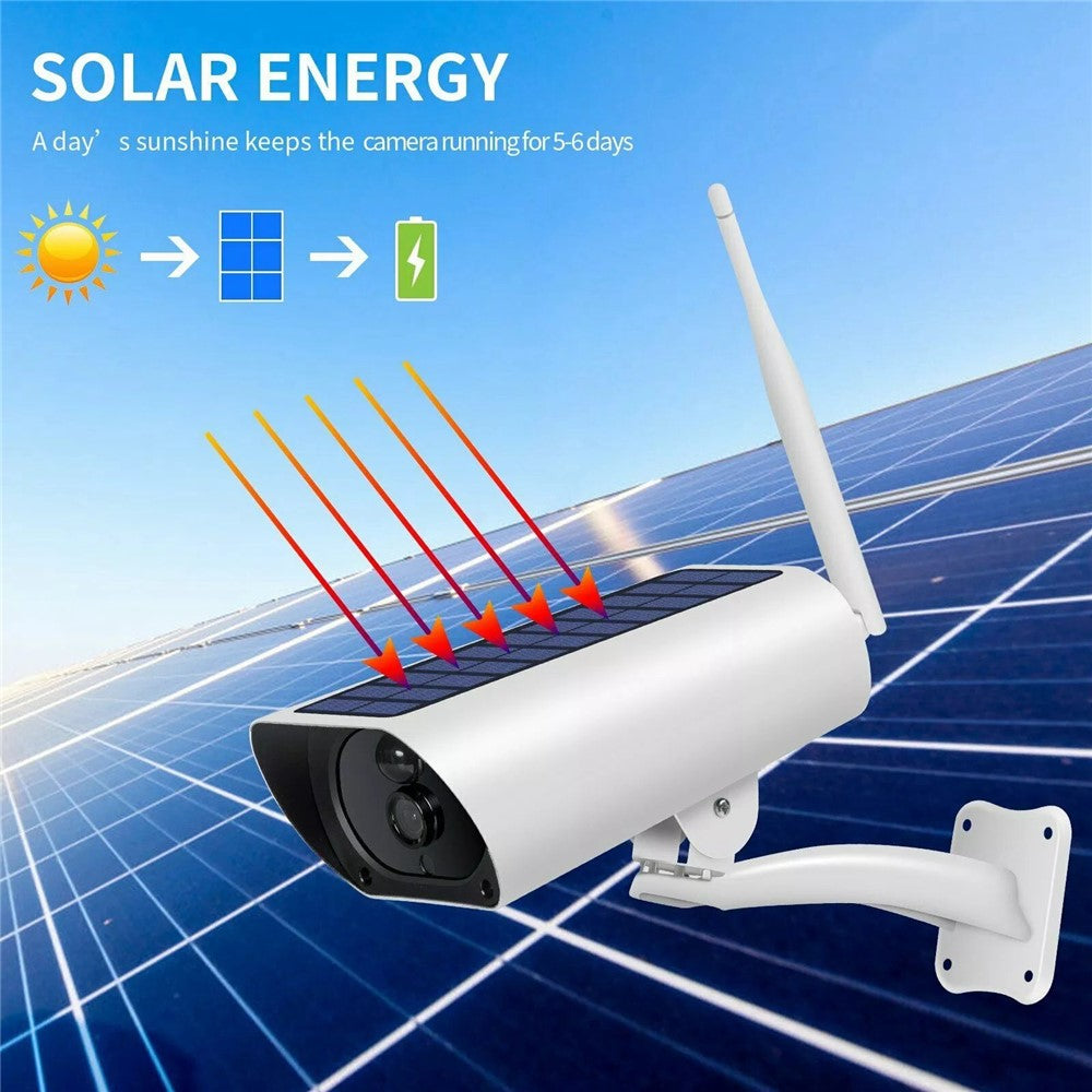 YFY Solar Powered Camera WiFi Network Webcam Waterproof Intelligent Wireless Security Camera Home Surveillance (Without Battery)