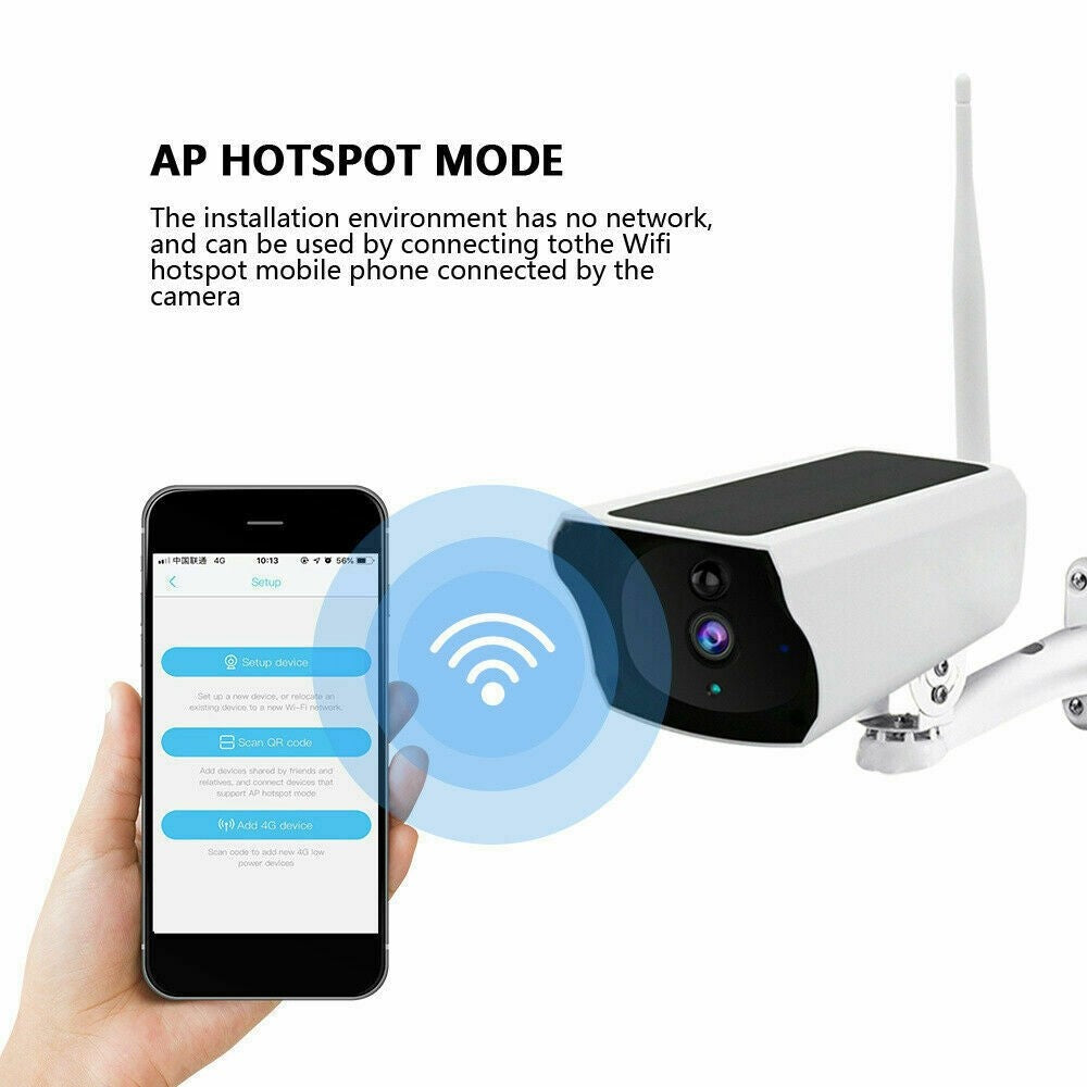 YFY Solar Powered Camera WiFi Network Webcam Waterproof Intelligent Wireless Security Camera Home Surveillance (Without Battery)