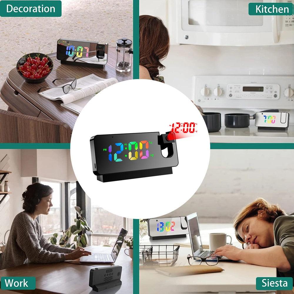 Projection Alarm Clock WiFi Camera for Bedroom Living Room HD 1080P Home Security Wireless Camera