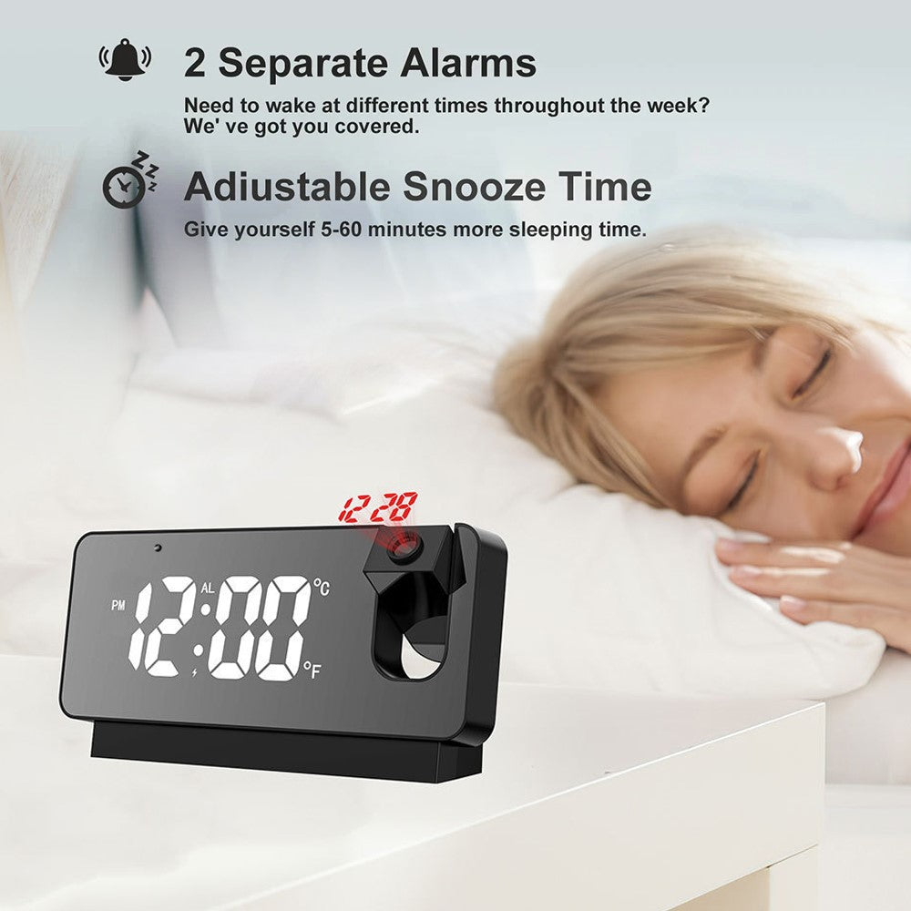 Projection Alarm Clock WiFi Camera for Bedroom Living Room HD 1080P Home Security Wireless Camera