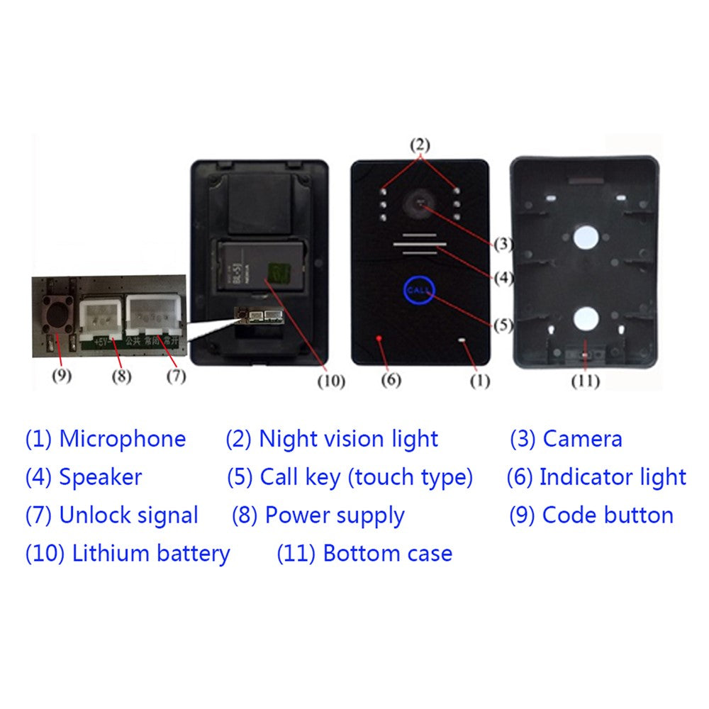 806MJW11 7-inch Video Viewer Door Bell Camera WiFi Smart Peephole Doorbell, EU Plug