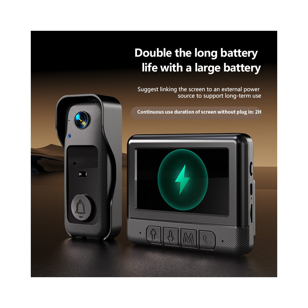 X6 Smart Video Doorbell Camera with 64G Memory Card 4.3 inch Display Wireless Intercom Infrared HD Night Vision