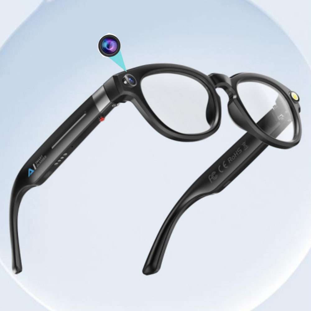 Q8 AI Translator Smart Glasses 8MP HD Camera Video Recording Bluetooth-compatible Call Music Eyeglasses, 32GB Storage