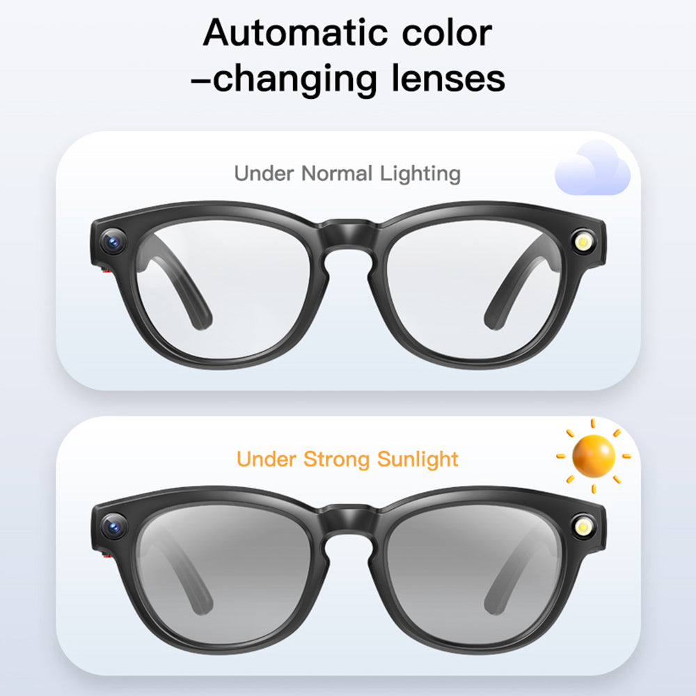 Q8 AI Translator Smart Glasses 8MP HD Camera Video Recording Bluetooth-compatible Call Music Eyeglasses, 32GB Storage