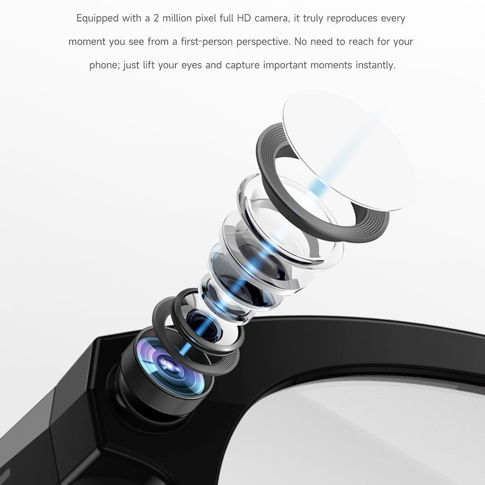 M88 AI Smart Glasses 2MP Camera HD Video Recording Bluetooth-compatible Eyeglasses Built In LED Flashlight