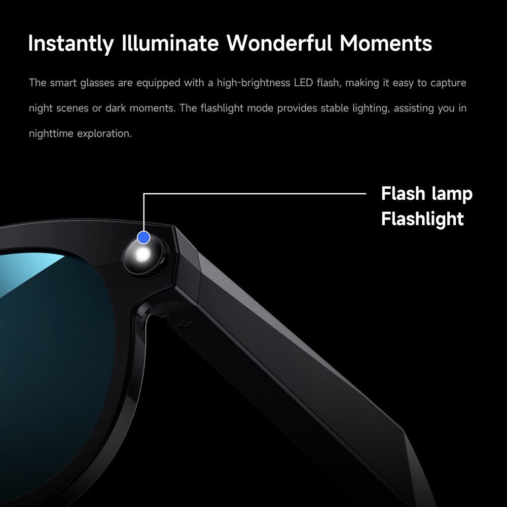 M88 AI Smart Glasses 2MP Camera HD Video Recording Bluetooth-compatible Eyeglasses Built In LED Flashlight