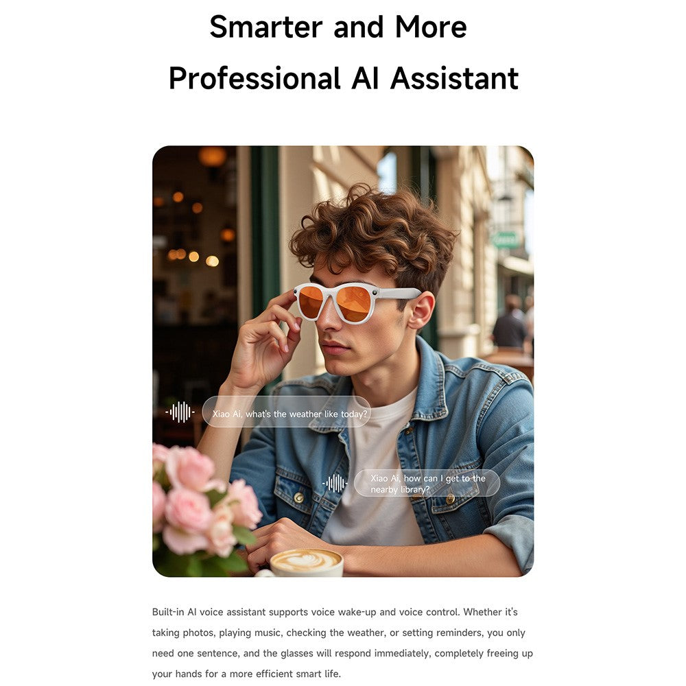 M88 AI Smart Glasses 2MP Camera HD Video Recording Bluetooth-compatible Eyeglasses Built In LED Flashlight