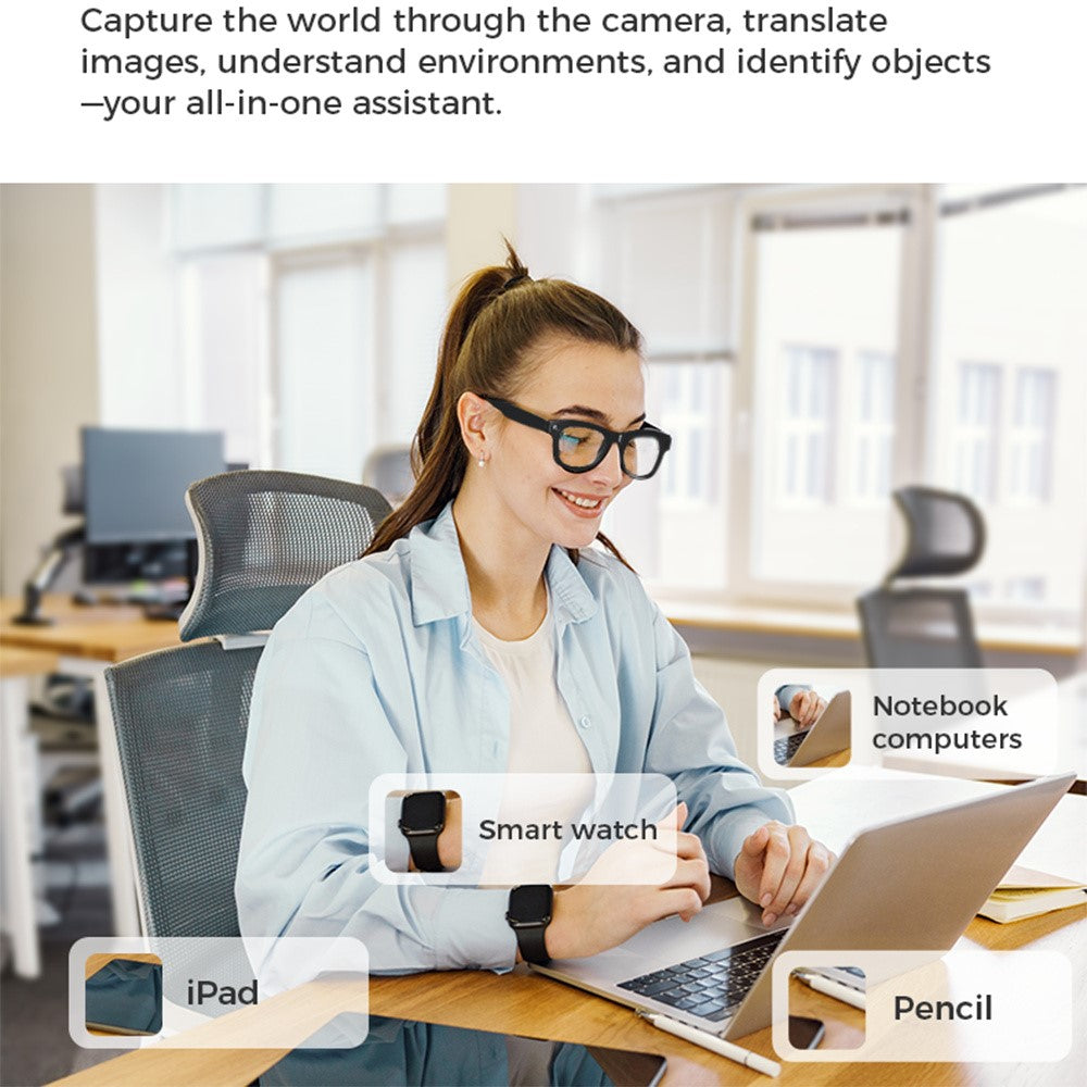 M01S Real Time Translation AI Smart Glasses Voice Call Music Playback Multi-function Eyeglasses