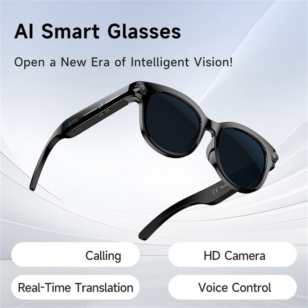 AI Smart Glasses with HD Camera & Real-Time Translation — Bluetooth Calling & Music